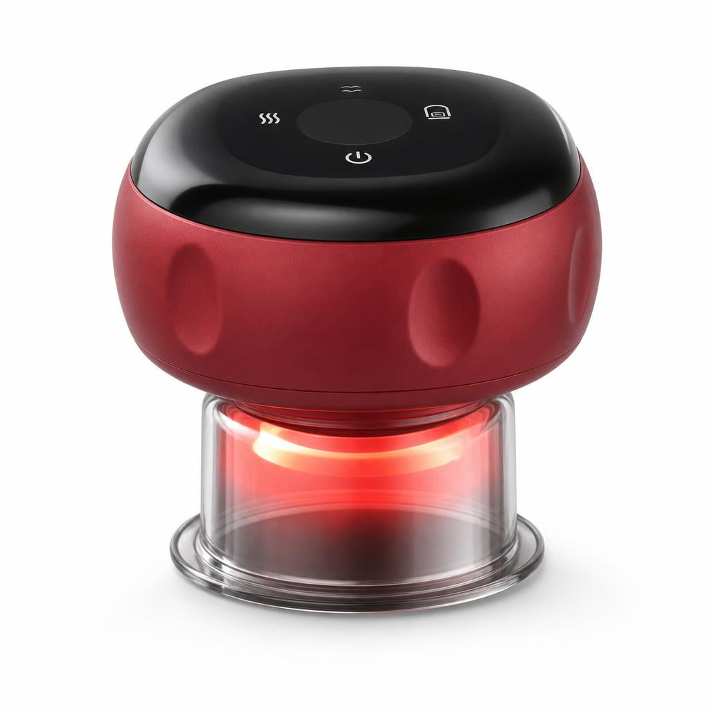 Heated electric cupping massager, front view
